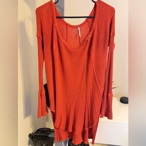 Free People Rust Long Sleeve Tunic
